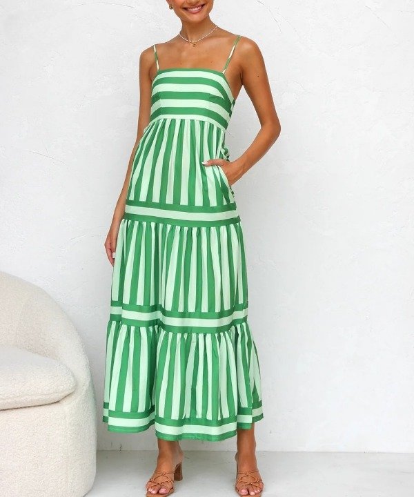 Vivian | Striped Maxi Dress