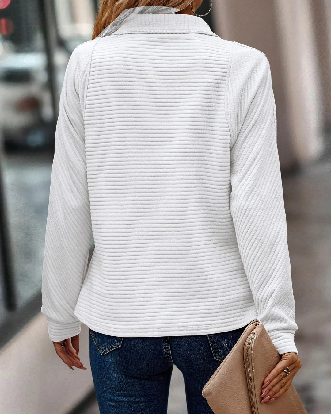 Melissa / UrbanChic Zippered Collar Sweatshirt