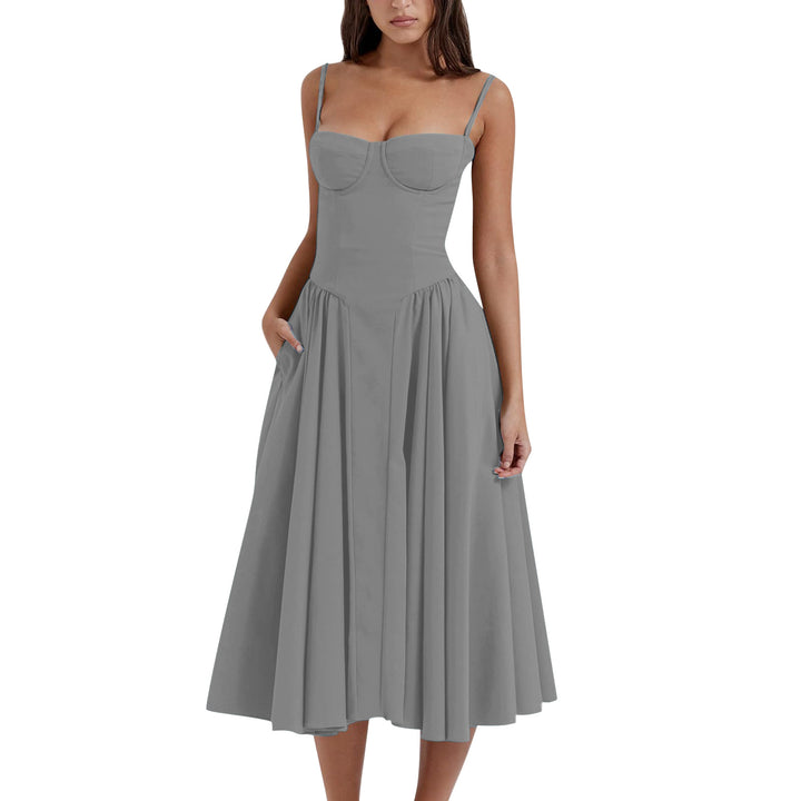 Bonnie | Sleeveless Midi Dress with Corset Fit – Attractive Silhouette