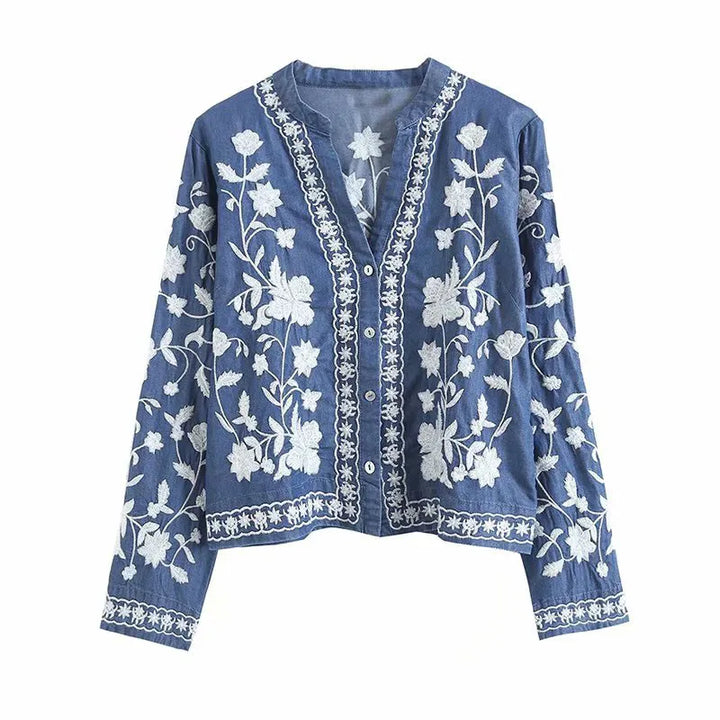 Boho | Denim Bloom Cardigan