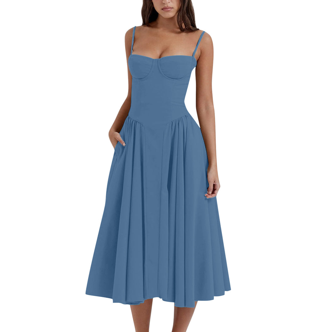 Bonnie | Sleeveless Midi Dress with Corset Fit – Attractive Silhouette