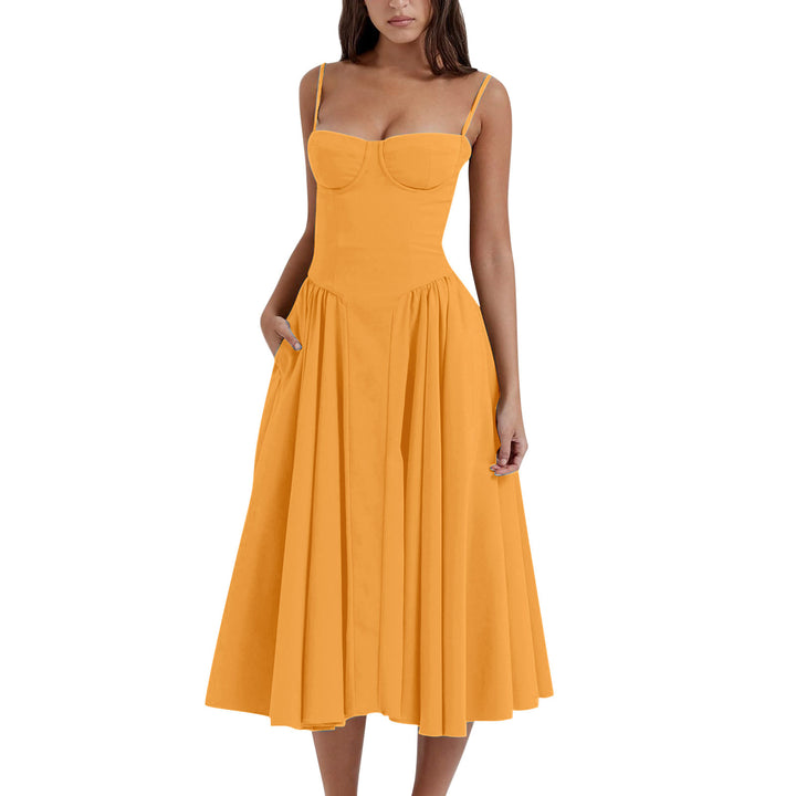 Bonnie | Sleeveless Midi Dress with Corset Fit – Attractive Silhouette