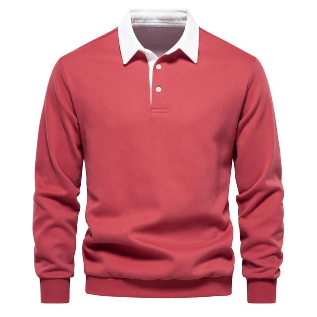 Austin / Long-Sleeved Polo Collar Sweatshirt