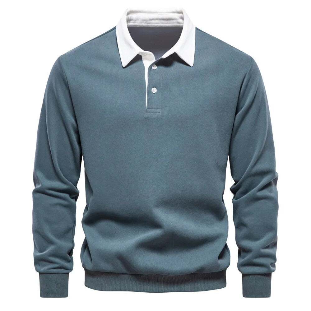 Austin / Long-Sleeved Polo Collar Sweatshirt