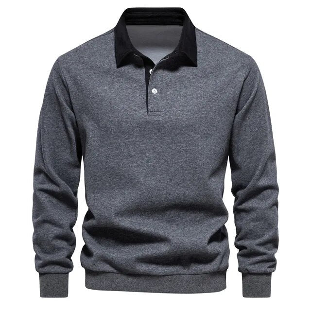 Austin / Long-Sleeved Polo Collar Sweatshirt