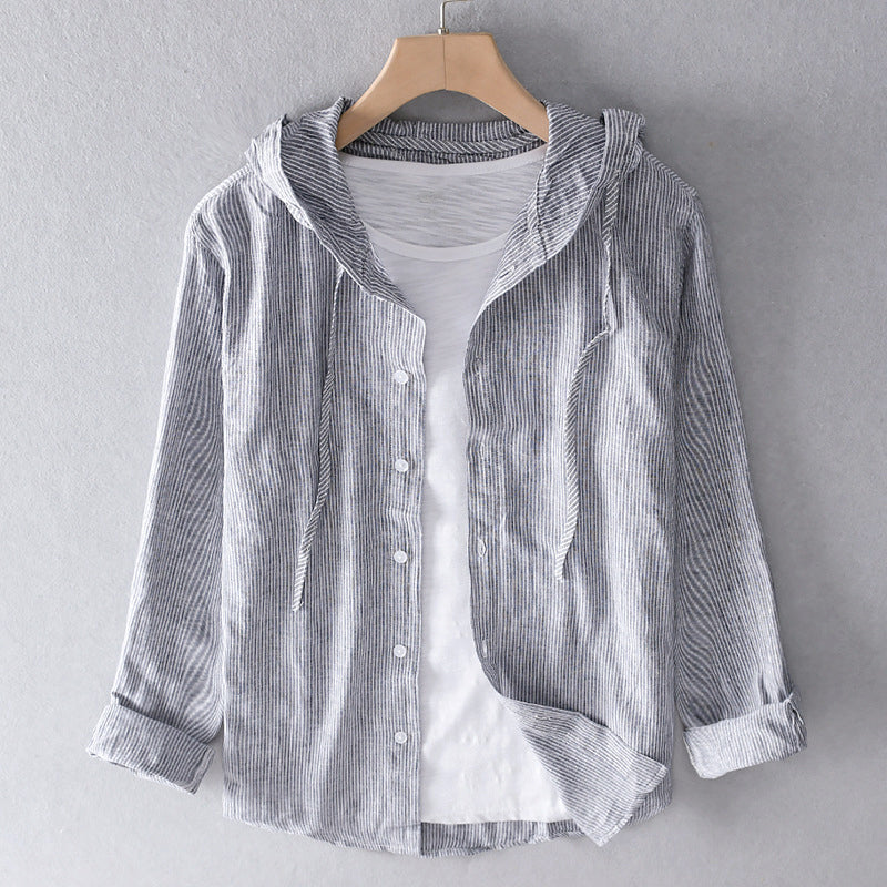 Summer Sunset |  Breathable Linen Hooded Shirt