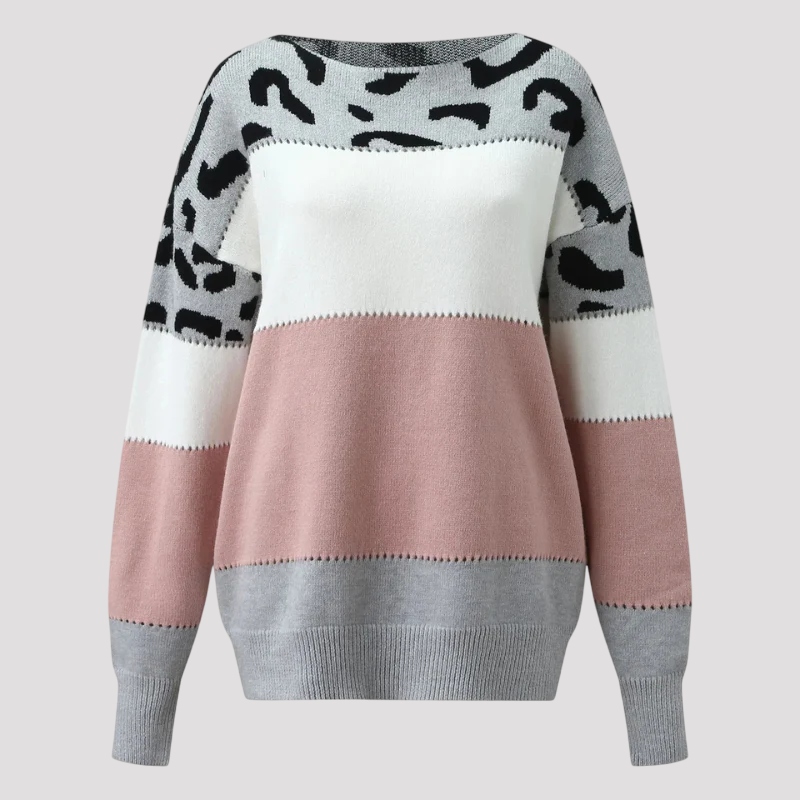 Hazel | Sweater With Leopard Print