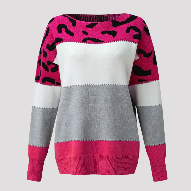 Hazel | Sweater With Leopard Print