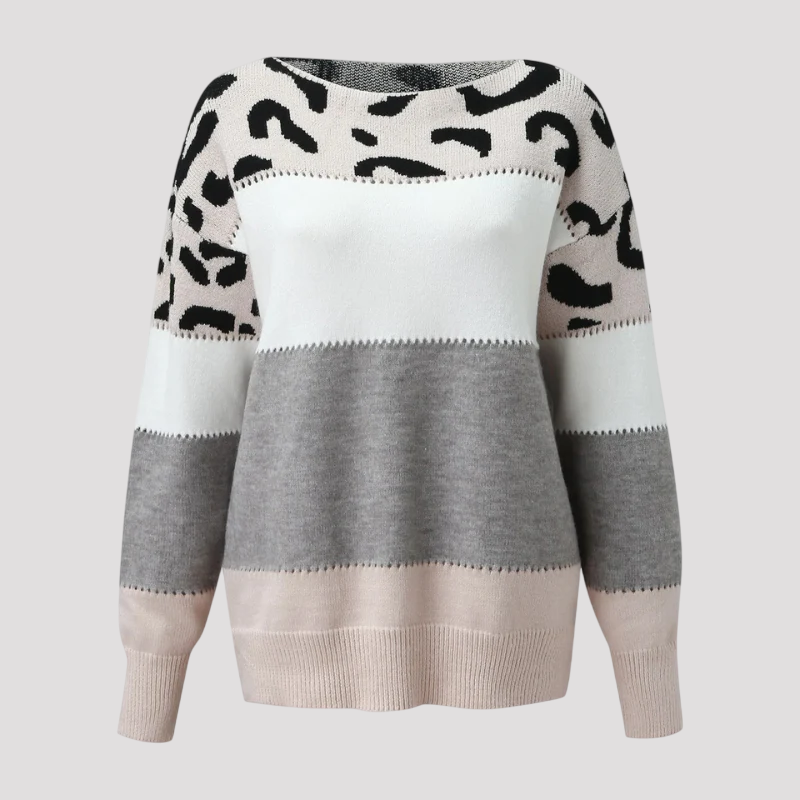 Hazel | Sweater With Leopard Print