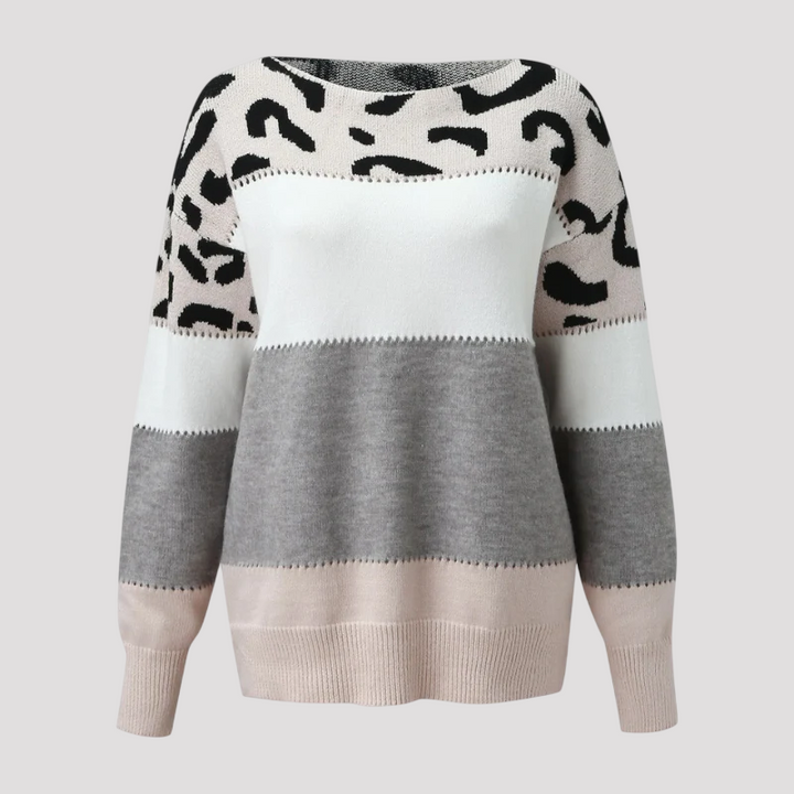 Hazel / Sweater With Leopard Print