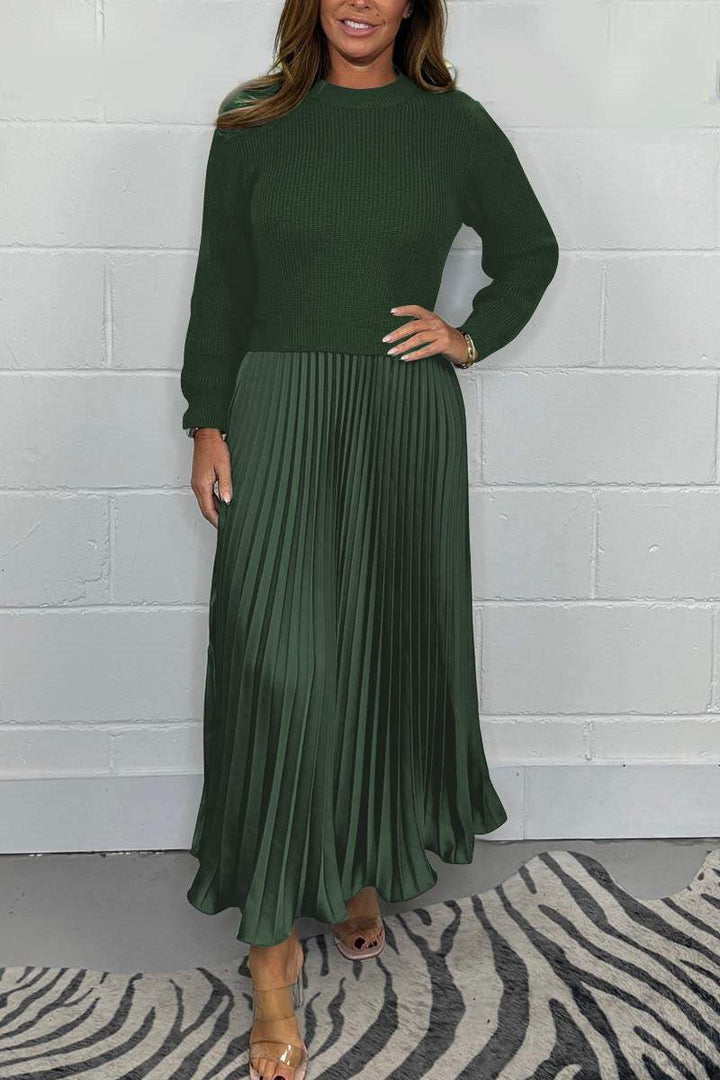 Tanni |  Long Sweater with Pleated Skirt