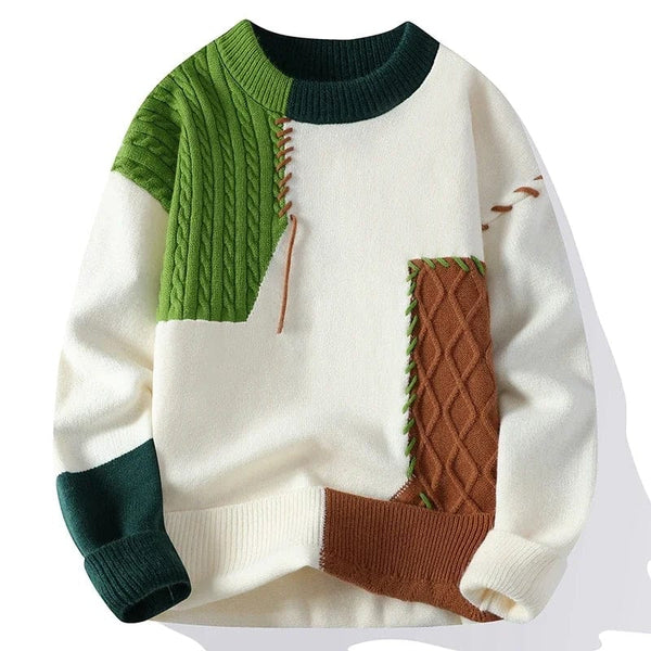 Apollo / Sweater with Patchwork Design