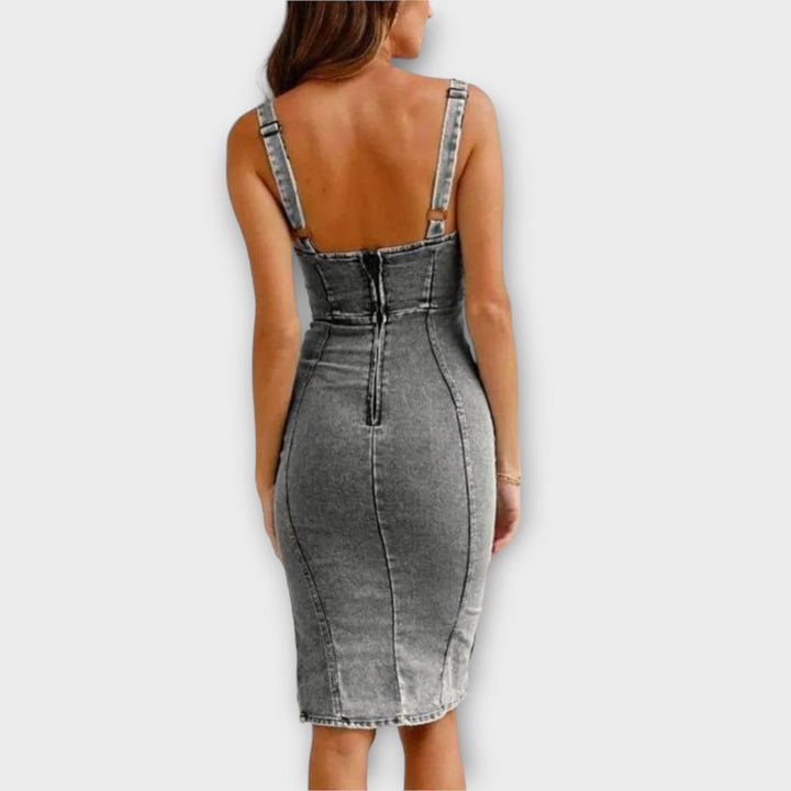 Elsie | Chic Adjustable Strap Denim Dress