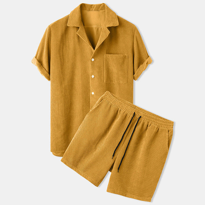 LightUp | Casual Corduroy Shirt Set